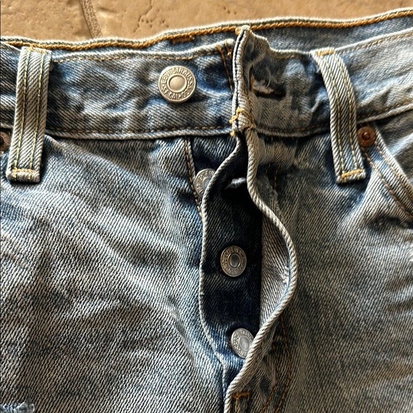 Levi's Blue Distressed Jean Shorts - Picture 4 of 5